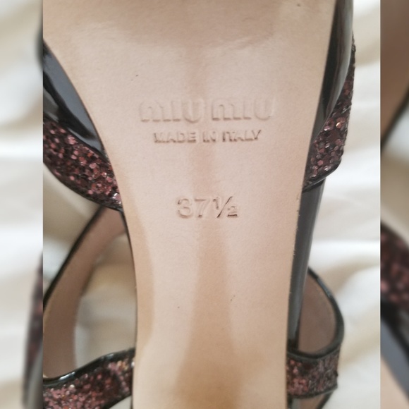 Miu Miu glitter embellished metallic sandals - Picture 6 of 6